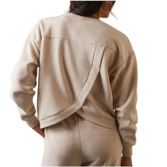 Ariat Women's Heather Oatmeal Long Sleeve Cowboy Graphic Crew Sweater Size M - Picture 2 of 8